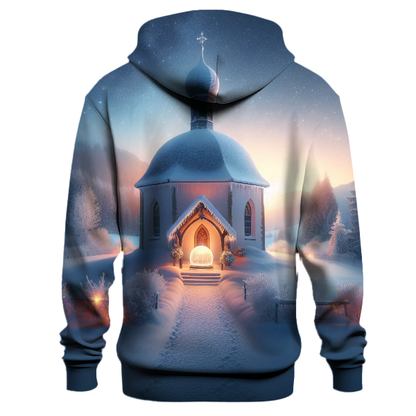 Tranquil Snowy Chapel Hoodie