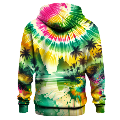 Tropical Oasis Tie-dye Design Hoodie