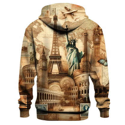 Vintage Travel Collage Hoodie