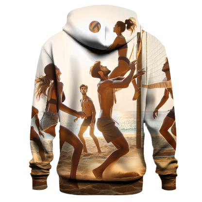 Beach Volleyball Beat Hoodie Embroidered Hoodies