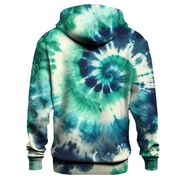 Emerald Wave Tie-dye Design Hoodie