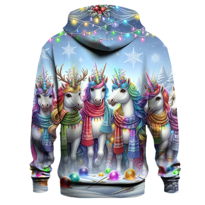 Whimsical Holiday Unicorns Hoodie