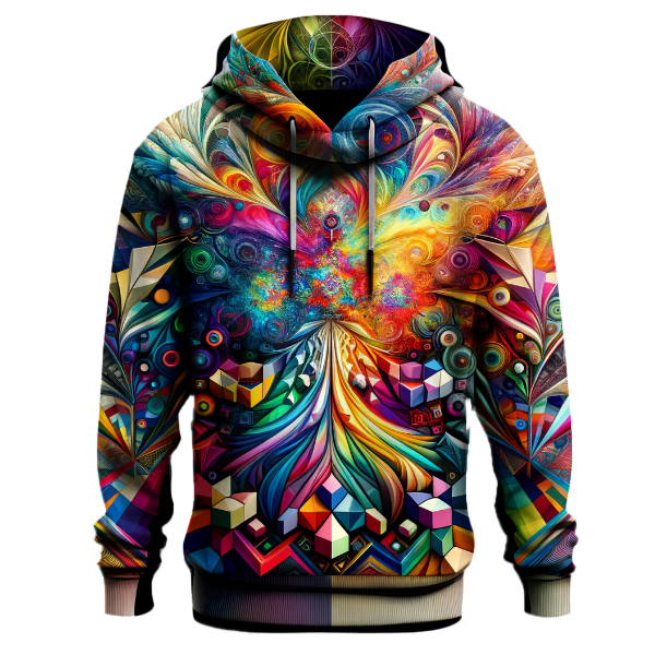 Vibrant Geometric Kaleidoscope Hoodie