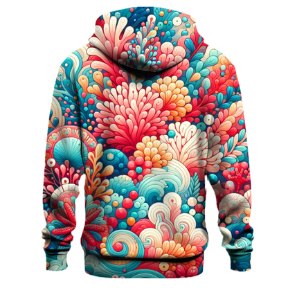 Vibrant Coral Reef Tie-dye Design Hoodie