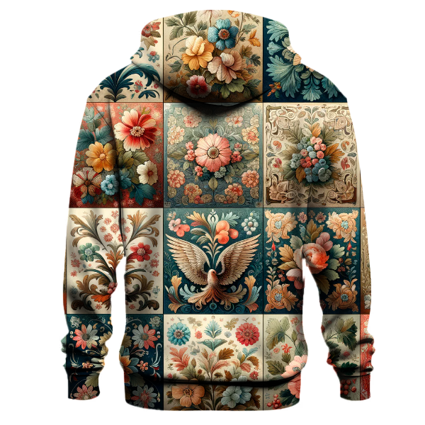 Vintage Floral Patchwork Hoodie