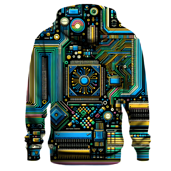 Retro Tech Circuits Hoodie Custom Hoodies