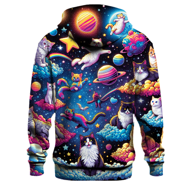 Whimsical Cosmic Cats Hoodie