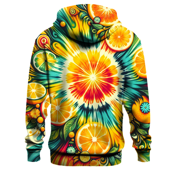 Electric Citrus Tie-dye Design Hoodie