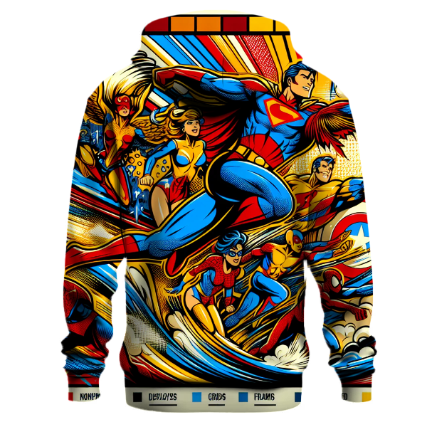 Vintage Comic Heroes Unite Hoodie Lightweight Hoodies