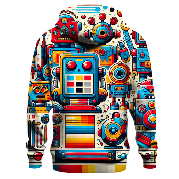 Electric Retro Robots Hoodie