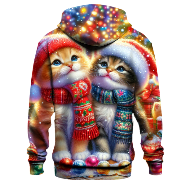 Whimsical Holiday Cats Hoodie