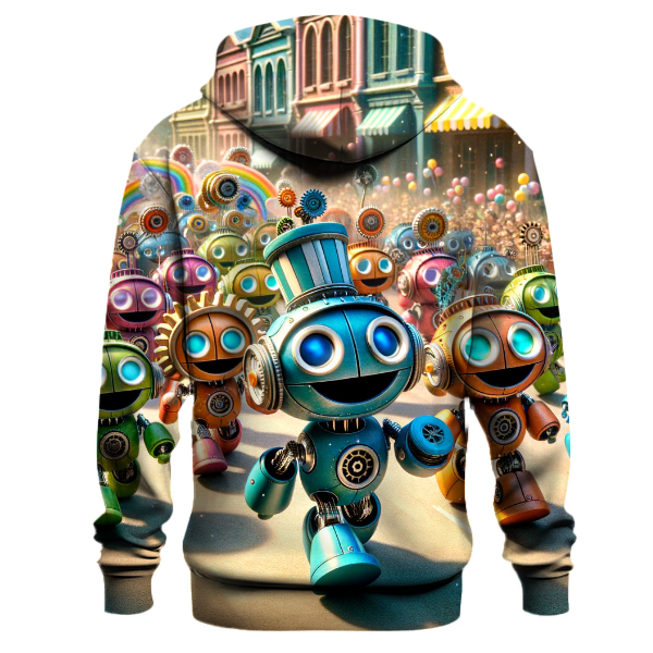 Playful Robot Parade Hoodie