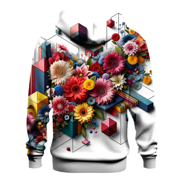 Geometric Floral Fusion Hoodie