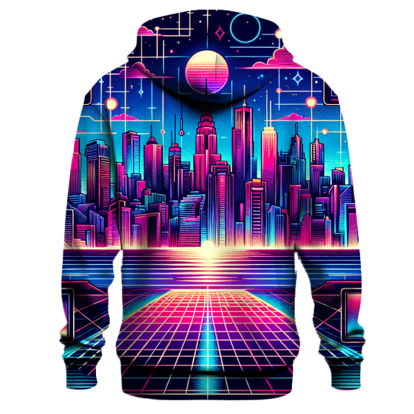 Synthwave City Lights Hoodie Hoodies Fashion