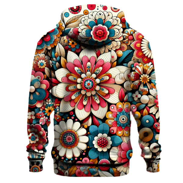 Retro Flower Power Patchwork Hoodie