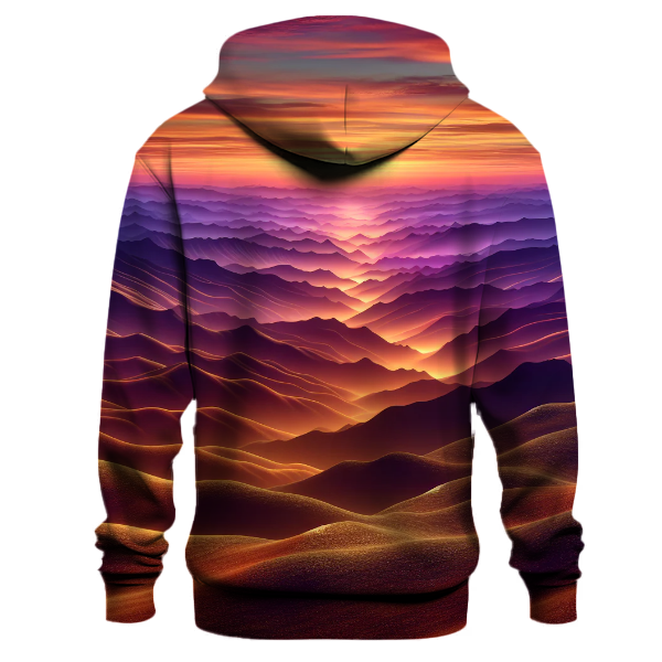 Vintage Sunset Horizon Hoodie Embroidered Hoodies