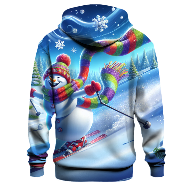 Skiing Snowman Adventure Hoodie