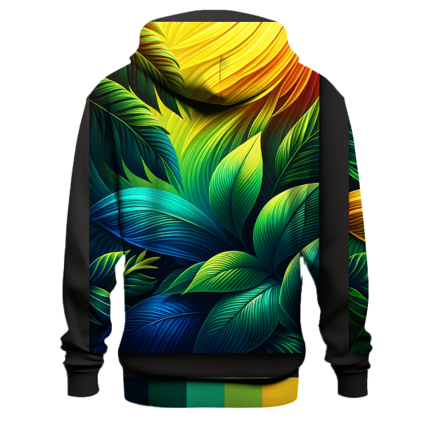 Bold Tropical Leaves Gradient Hoodie