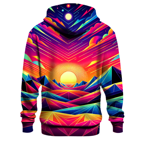 Neon Sunset Horizon Design Hoodie Custom Hoodies