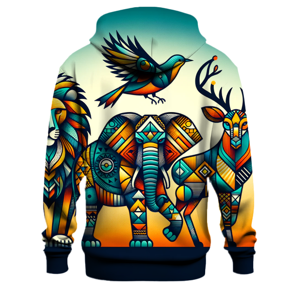 Funky Geometric Animals Hoodie