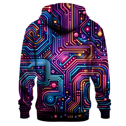 Neon Circuit Fusion Hoodie Pullover Hoodies