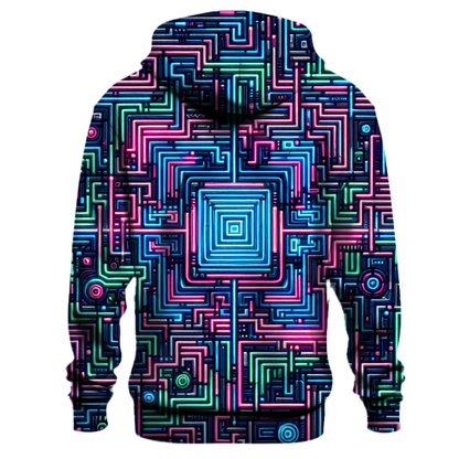 Retro Neon Maze Hoodie