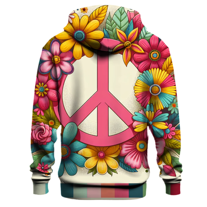 Vibrant Peace Flowers Hoodie