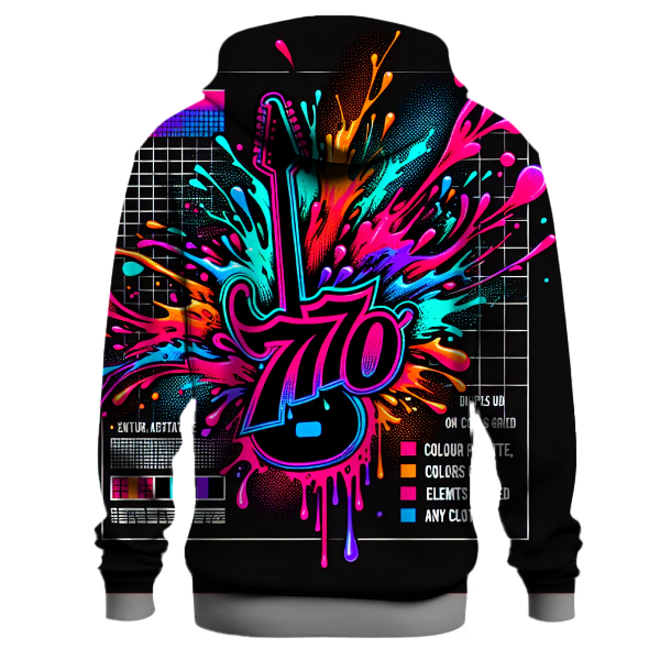 Retro Neon Grunge Hoodie