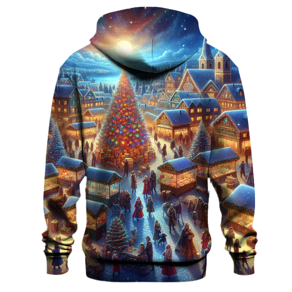 Vibrant Christmas Village Fair Hoodie