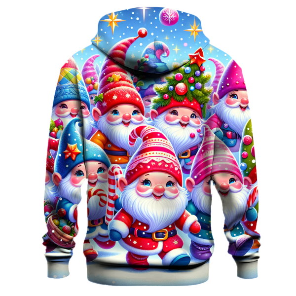 Whimsical Christmas Gnomes Parade Hoodie