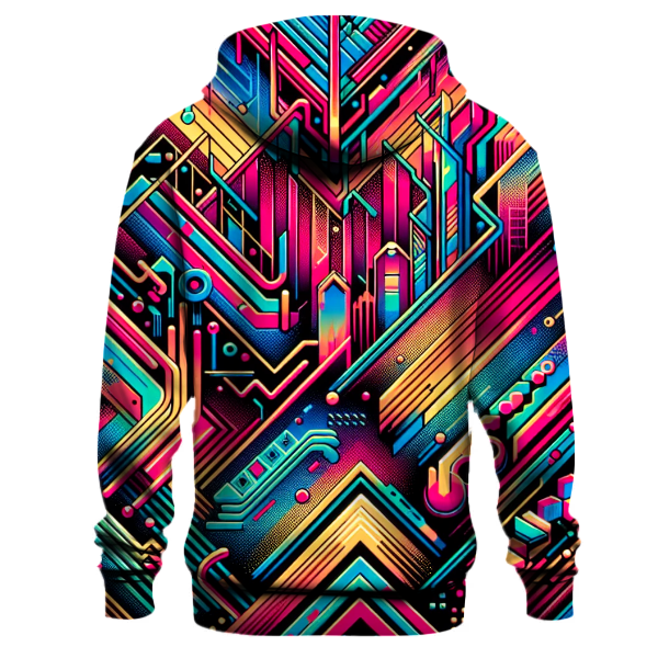 Synth Fusion Design Hoodie Pullover Hoodies