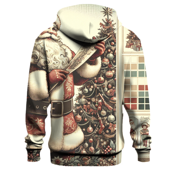 Vintage Christmas Postcard Charm Hoodie