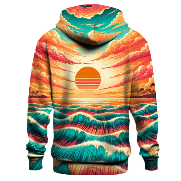 Tropical Sunset Waves Hoodie