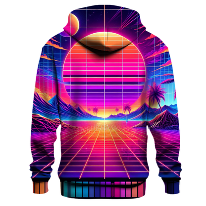 Vibrant Synthwave Landscape Hoodie