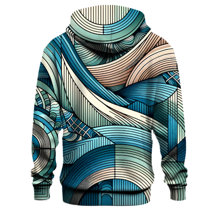 Geometric Ocean Waves Hoodie