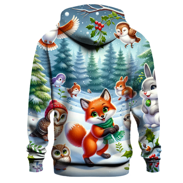 Winter Wonderland Woodland Creatures Hoodie