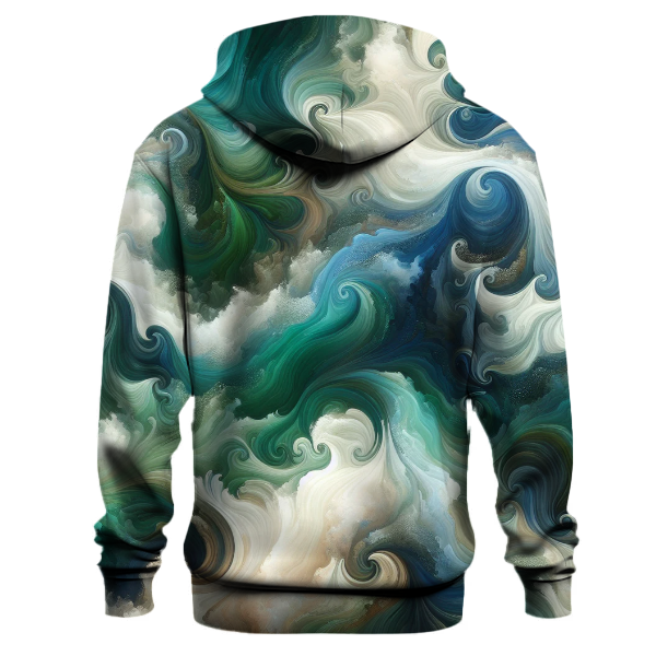 Emerald Ocean Waves Hoodie