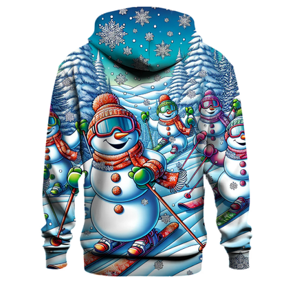 Skiing Snowmen Hoodie