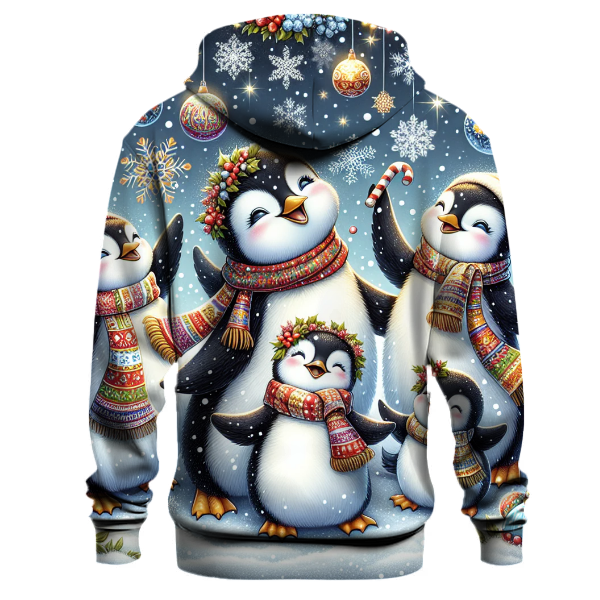 Winter Joy with Penguin Family Hoodie