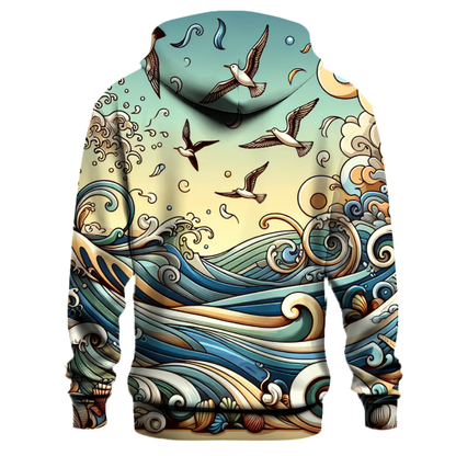 Whimsical Ocean Waves Hoodie