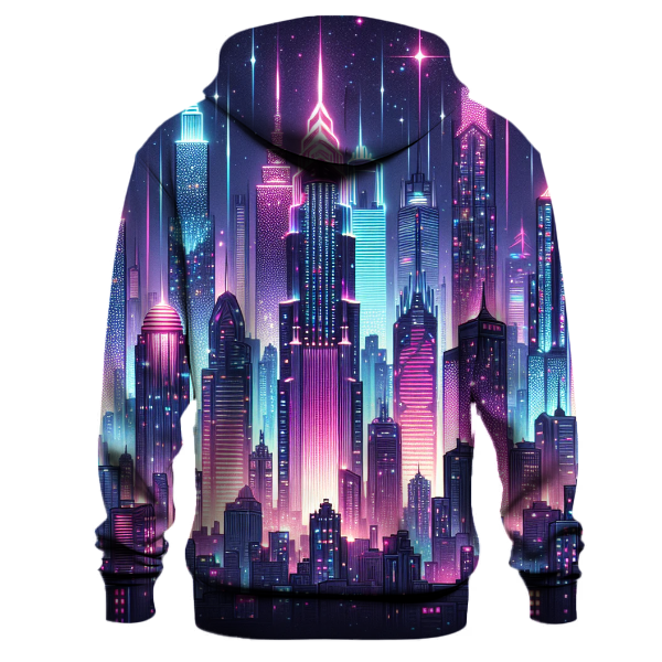 Neon Lights Cityscape Hoodie