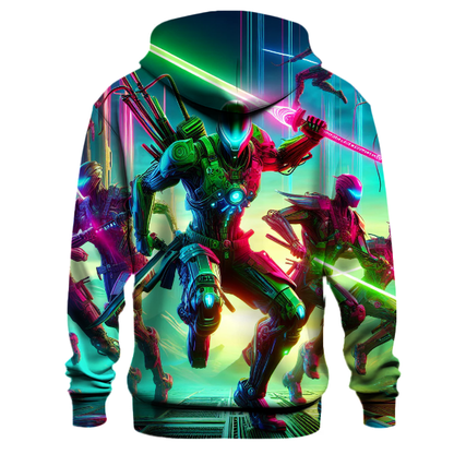 Futuristic Neon Warriors Hoodie