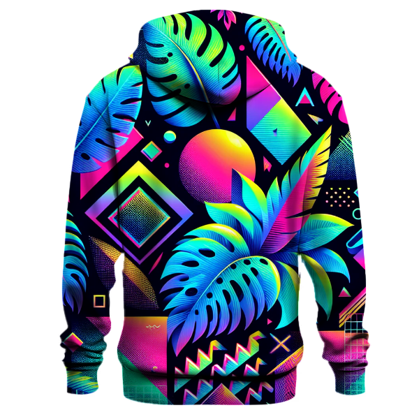 Retro Neon Jungle Design Hoodie