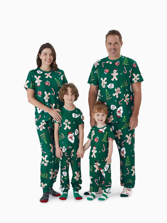 Family Christmas Pajama Set With Gingerbread And Christmas Tree Design Baby 3M