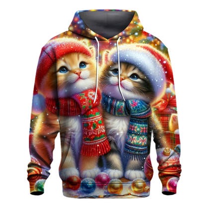 Whimsical Holiday Cats Hoodie