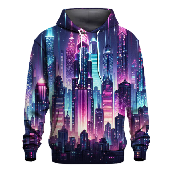 Neon Lights Cityscape Hoodie