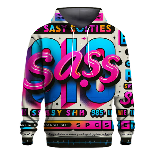 Sassy 80s Retro Words Hoodie