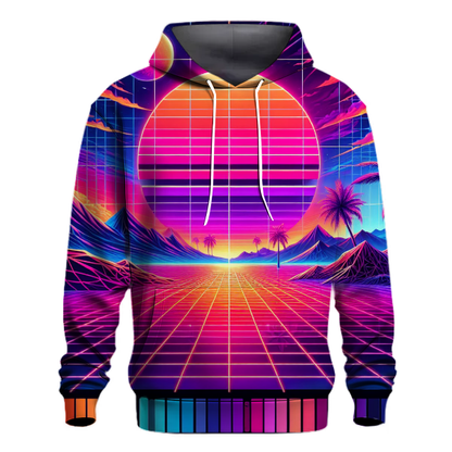 Vibrant Synthwave Landscape Hoodie