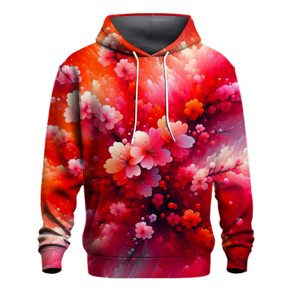 Fiery Cherry Blossom Gradient Hoodie