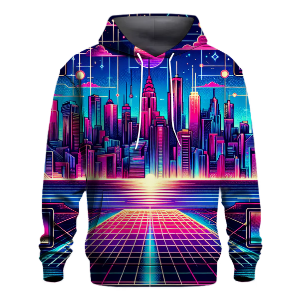 Synthwave City Lights Hoodie Hoodies Fashion